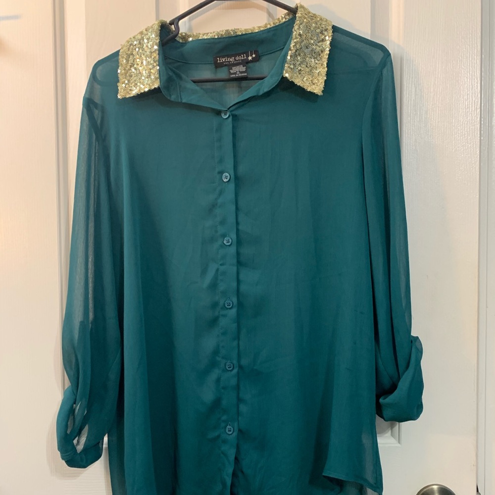 Teal blouse
